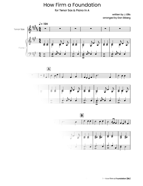  Hymns for Tenor Sax & Piano