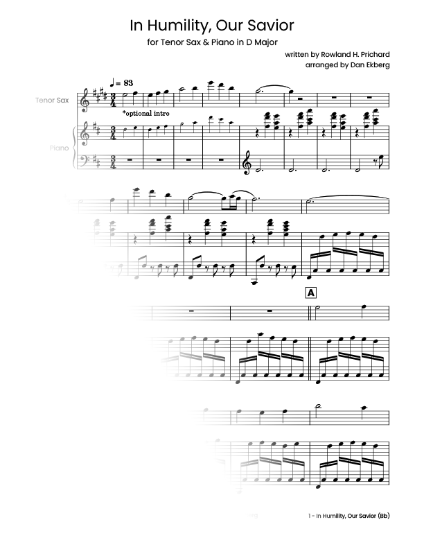  Hymns for Tenor Sax & Piano