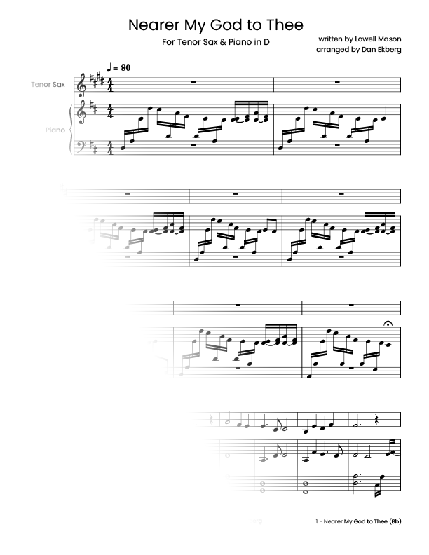  Hymns for Tenor Sax & Piano