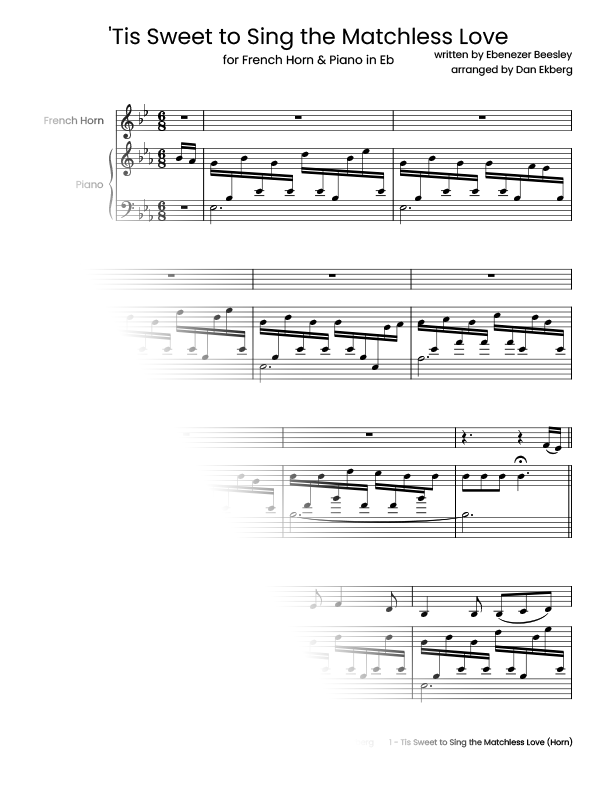 Tis' Sweet to Sing the Matchless Love
