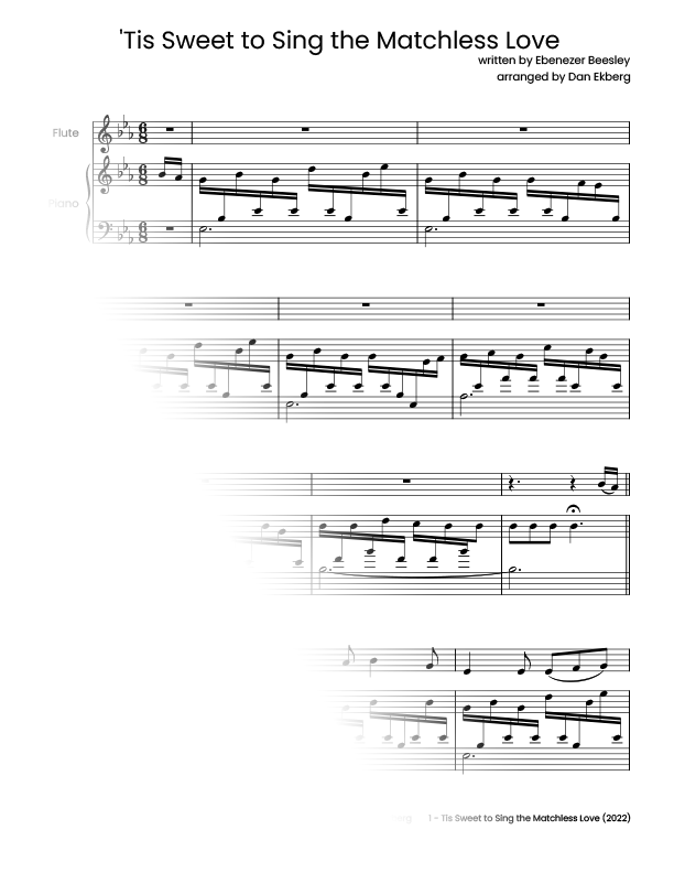 Tis' Sweet to Sing the Matchless Love