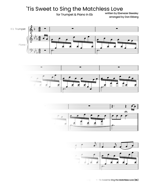 Tis' Sweet to Sing the Matchless Love