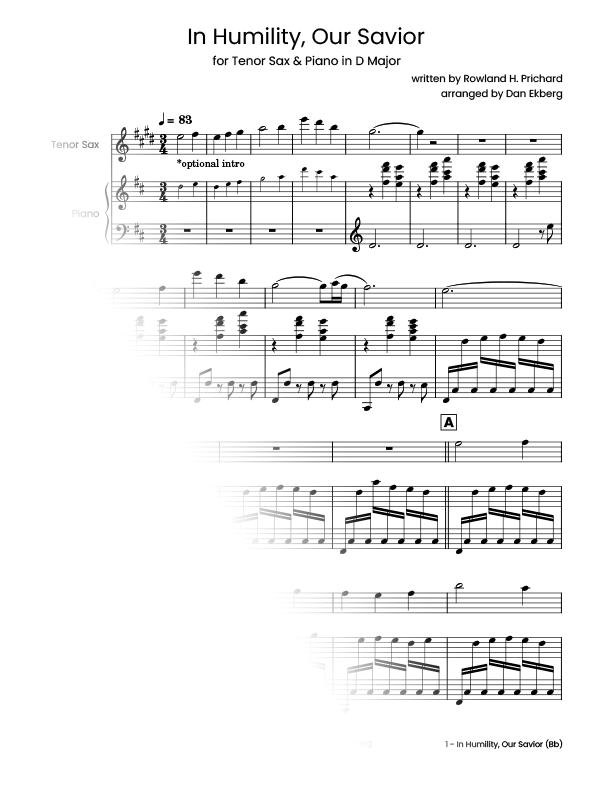 ‎ Hymns for Tenor Sax & Piano